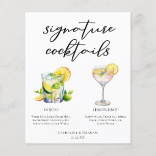 Mojito Lemon Drop Summer Signature Cocktails Menu