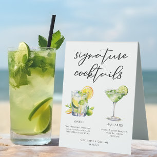 Mojito Margarita Signature Cocktails Wedding Menu