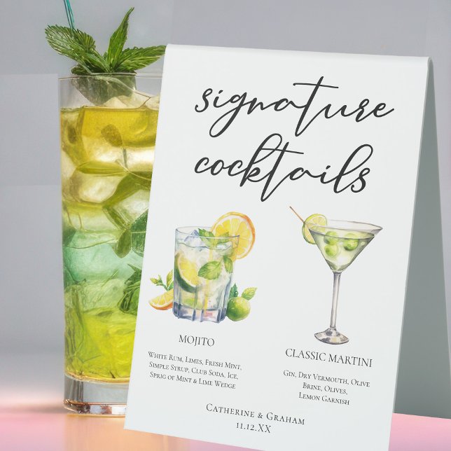 Mojito Martini Wedding Signature Cocktails Menu (Creator Uploaded)