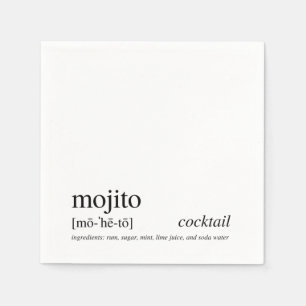 Mojito Modern Quote Black Typography Cocktail Napkin
