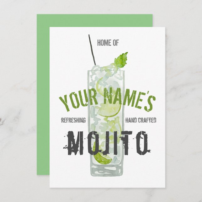 Mojito Personalised Invitation (Front/Back)