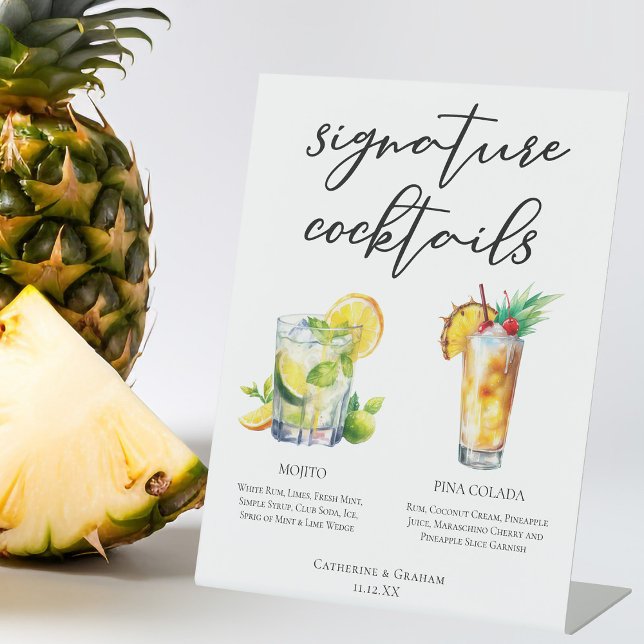 Mojito Piña Colada Signature Cocktails Menu Pedestal Sign (Creator Uploaded)