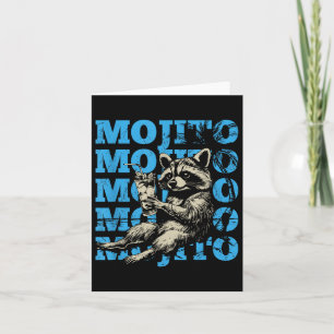 Mojito Racoon Day Drinking Feral Beach Holiday Ta Card