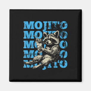 Mojito Racoon Day Drinking Feral Beach Holiday Ta Magnet