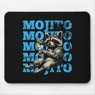 Mojito Racoon Day Drinking Feral Beach Holiday Ta Mouse Pad
