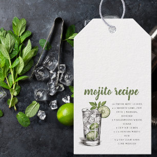 Mojito Recipe / Cocktail Favour Gift Tags
