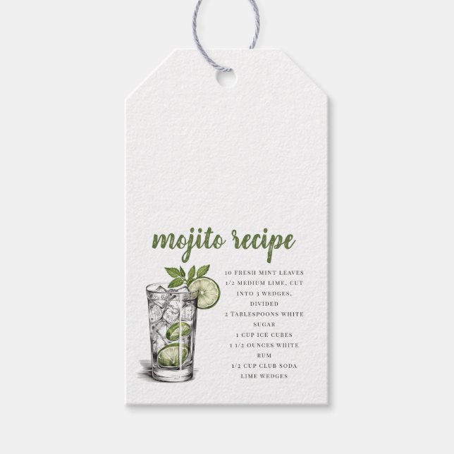 Mojito Recipe Gift Tags (Front)