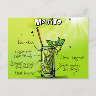 Mojito Recipe Postcard