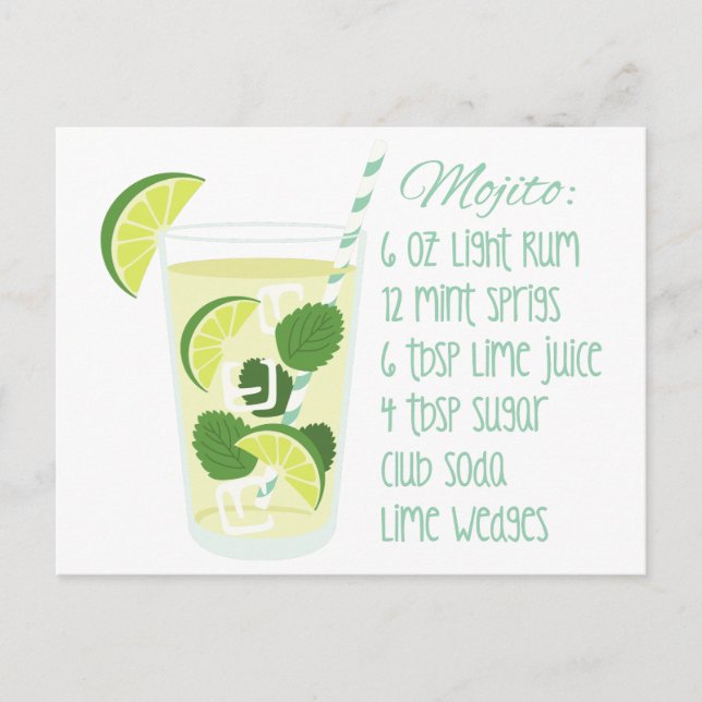 Mojito Recipe Postcard (Front)