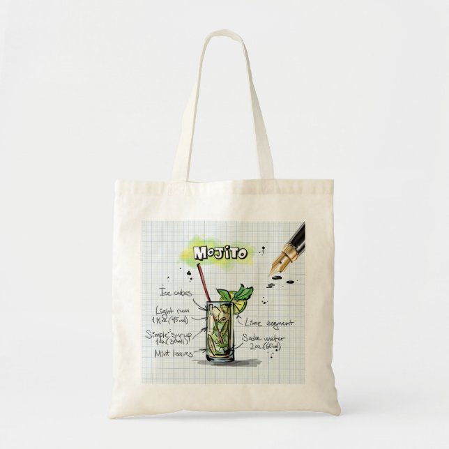 Mojito Recipe Tote Bag (Front)