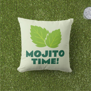Mojito Time! fun outdoor pillow for cocktail lover