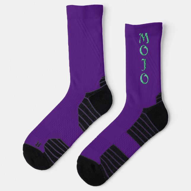 Mojo green and purple high performance socks (Left)