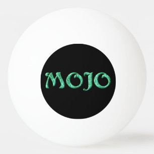 Mojo green black white 1-star ping pong ball