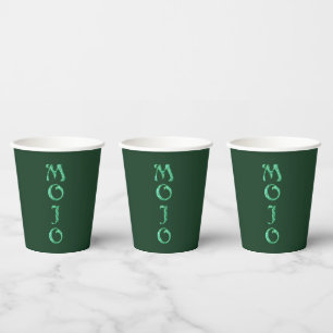Mojo green paper cups