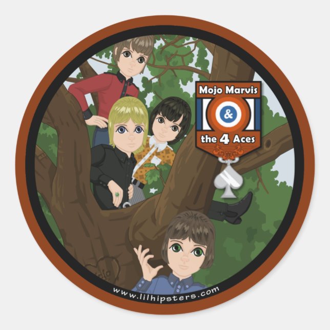 Mojo Marvis & The 4 Aces Classic Round Sticker (Front)
