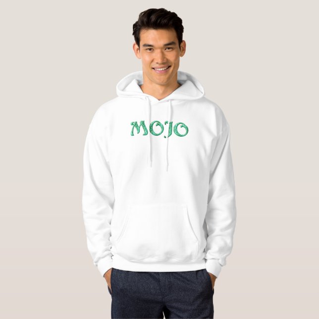 Mojo men white hooded sweatshirt (Front Full)