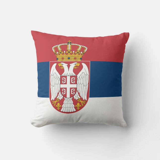 MoJo Pillow with flag of Serbia (Front)