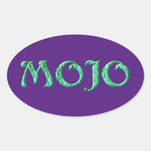 Mojo purple oval stickers