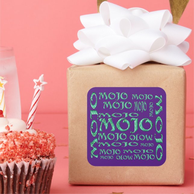 Mojo purple square stickers (Party)