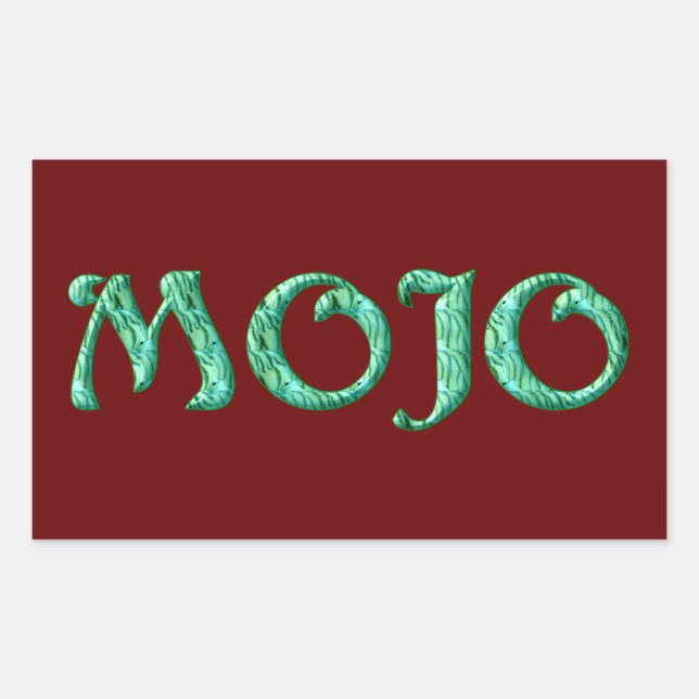 Mojo red rectangle stickers (Front)