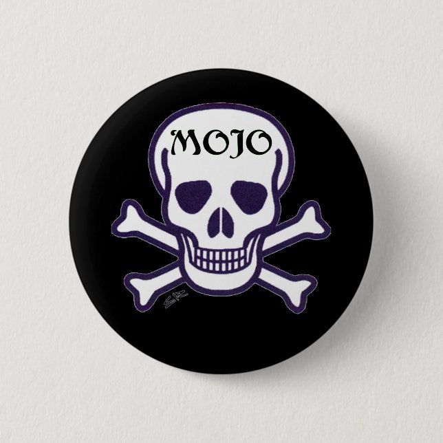 Mojo Skull black button button (Front)