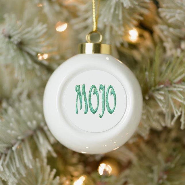 Mojo white ceramic Christmas ball ornament (Tree)