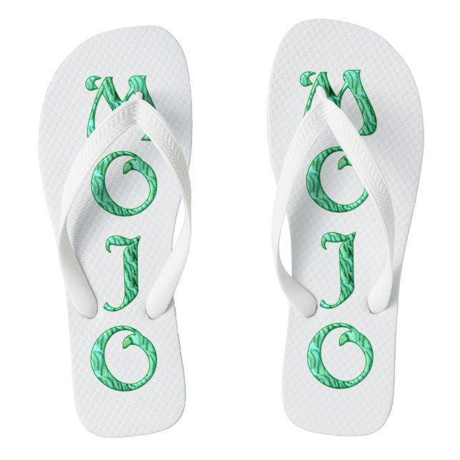 Mojo white wide flip flops (Footbed)