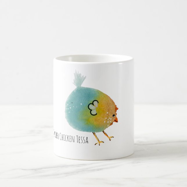 Mok, Chubby Chicken Tessa, colorfull, funny, bird Coffee Mug (Center)