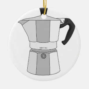 Moka coffee pot ceramic tree decoration
