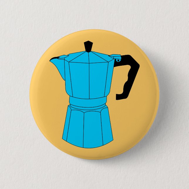 Moka Espresso Coffee Pot 6 Cm Round Badge (Front)