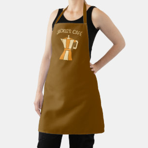Moka pot barista apron for coffee shop café or bar