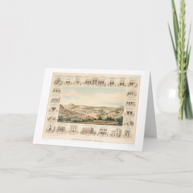 Mokelumne Hill Panoramic Map 1855 (1107A) Card (Front)