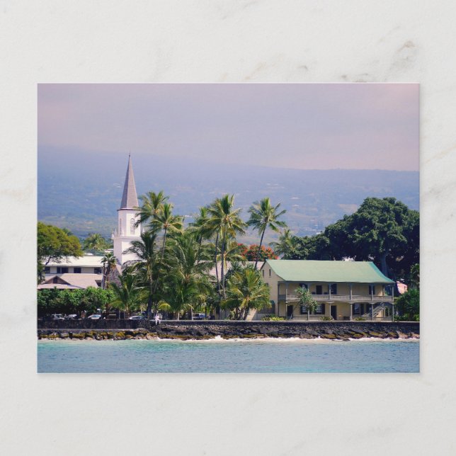 Mokuaikaua Church, Hulihee Palace, Kailua-Kona, Postcard (Front)