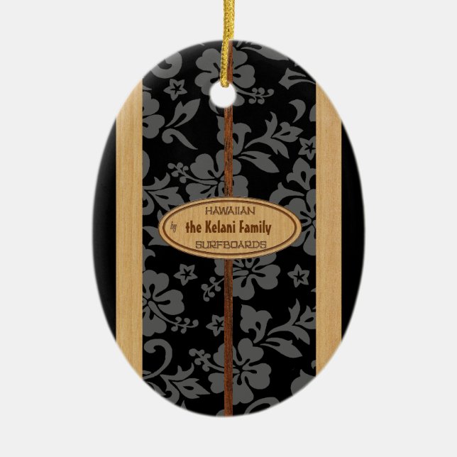 Mokuleia Customisable Vintage Surfboard Ornament (Front)