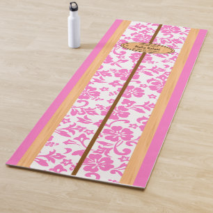 Mokuleia Hawaiian Hibiscus Monogram Surfboard Yoga Mat