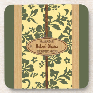 Mokuleia Surfboard Customisable Tiki Bar Coasters