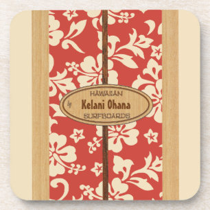 Mokuleia Surfboard Customisable Tiki Bar Coasters