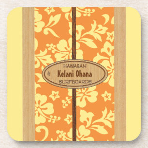 Mokuleia Surfboard Customisable Tiki Bar Coasters