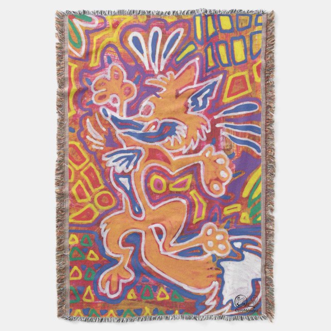 Mola2 Illustration Throw Blanket (Front Vertical)