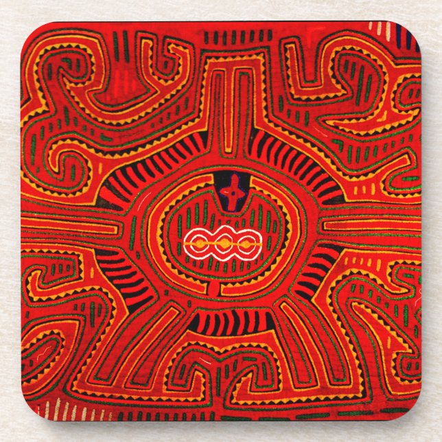 Mola Design by San Blas Indians Coaster (Front)