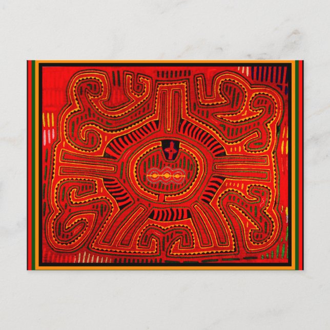 Mola Design by San Blas Indians Postcard (Front)
