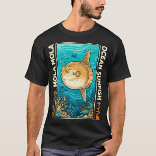 Mola Mola Ocean Sunfish Illustration With Retro Ja T-Shirt