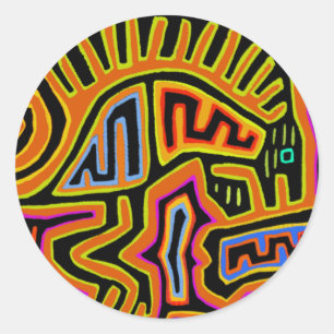 Mola Shaman Peyote Visions Classic Round Sticker