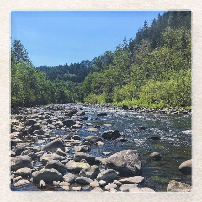 Molalla River, OR Glass Coaster (Front)