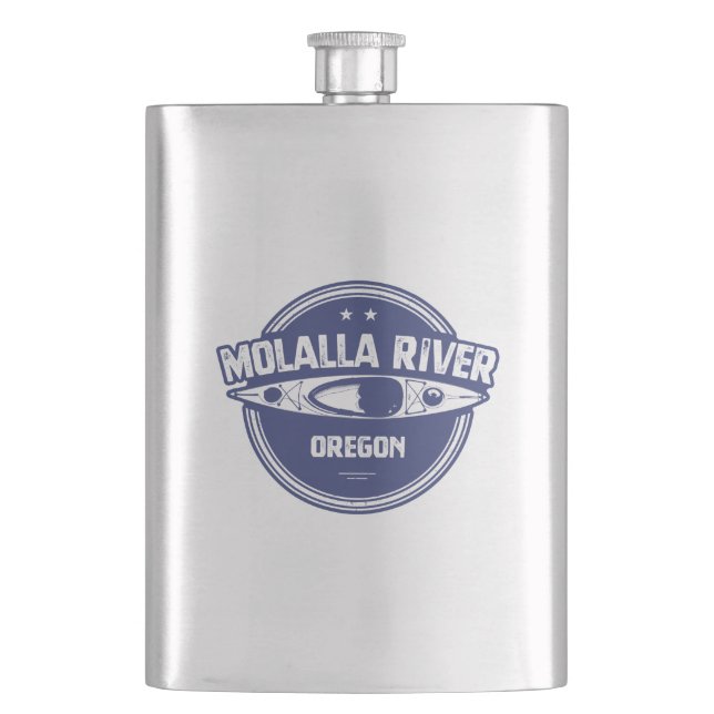 Molalla River Oregon Kayaking Hip Flask (Front)