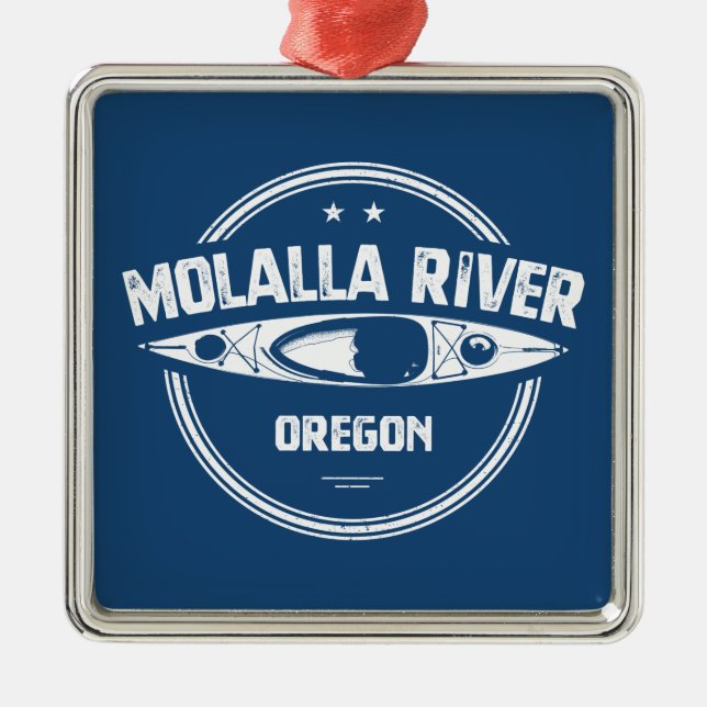 Molalla River Oregon Kayaking Metal Ornament (Front)