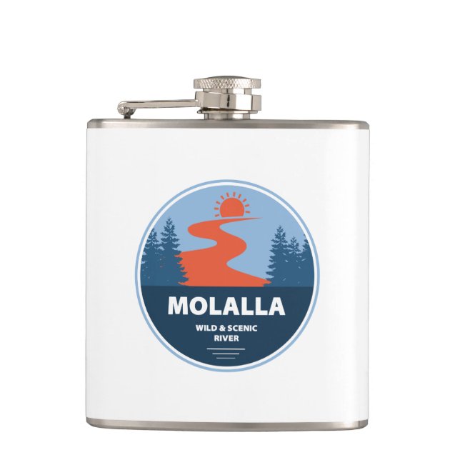 Molalla Wild And Scenic River Hip Flask (Front)