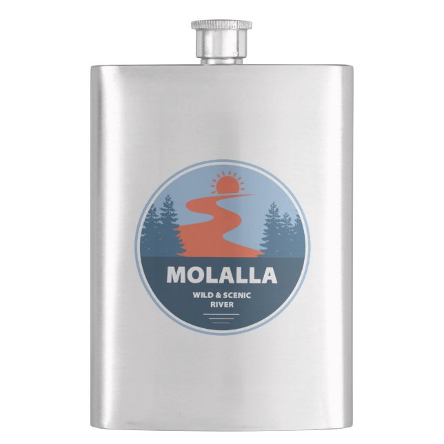 Molalla Wild And Scenic River Hip Flask (Front)