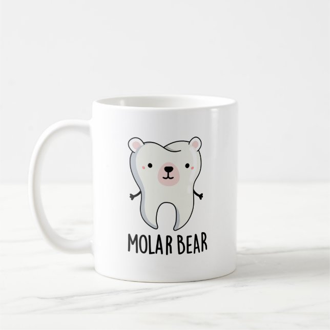 Molar Bear Funny Tooth Pun  Coffee Mug (Left)