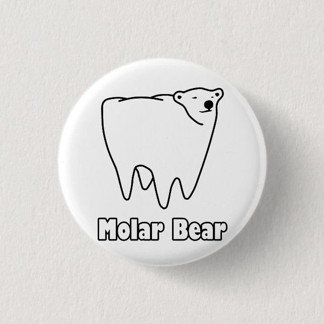 Molar Bear Polar Tooth Bear 3 Cm Round Badge (Front)
